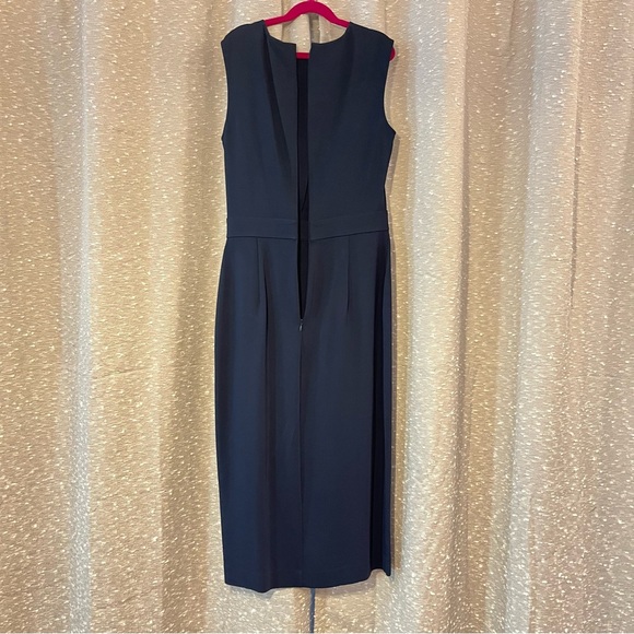 NEW NWOT REISS LAYLA SLEEVELESS GATHERED WAIST SHEATH BODYCON MIDI DRESS Navy 4 - Picture 10 of 12